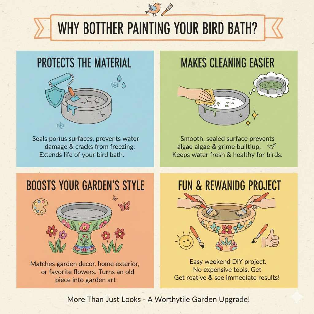 Why Bother Painting Your Bird Bath?