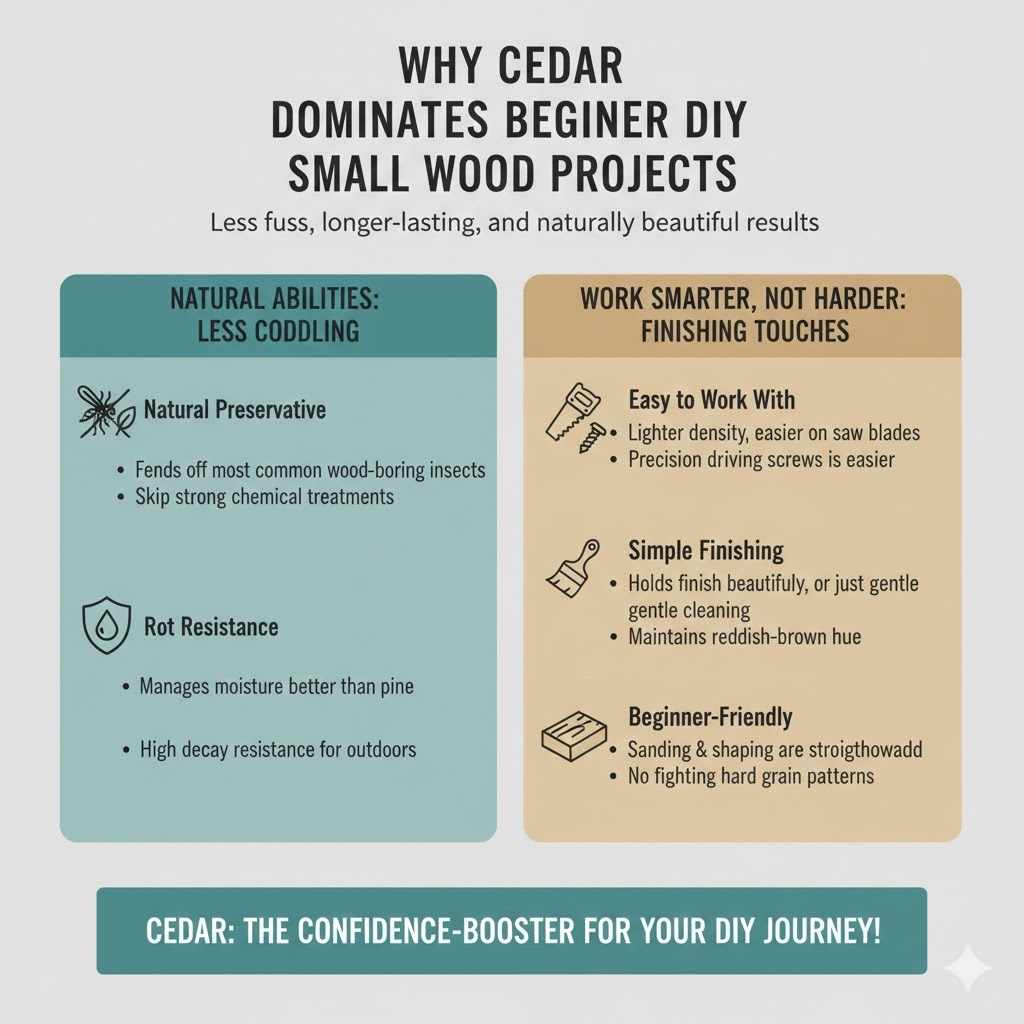 Why Cedar Dominates Beginner DIY Small Wood Projects