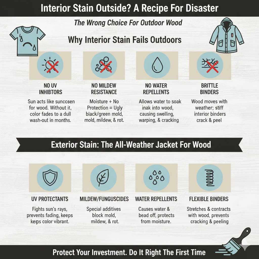 Why Interior Stain Is the Wrong Choice for Outdoor Projects