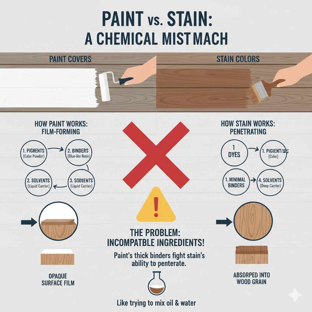 Why Paint and Stain Are Not Meant to Be Mixed