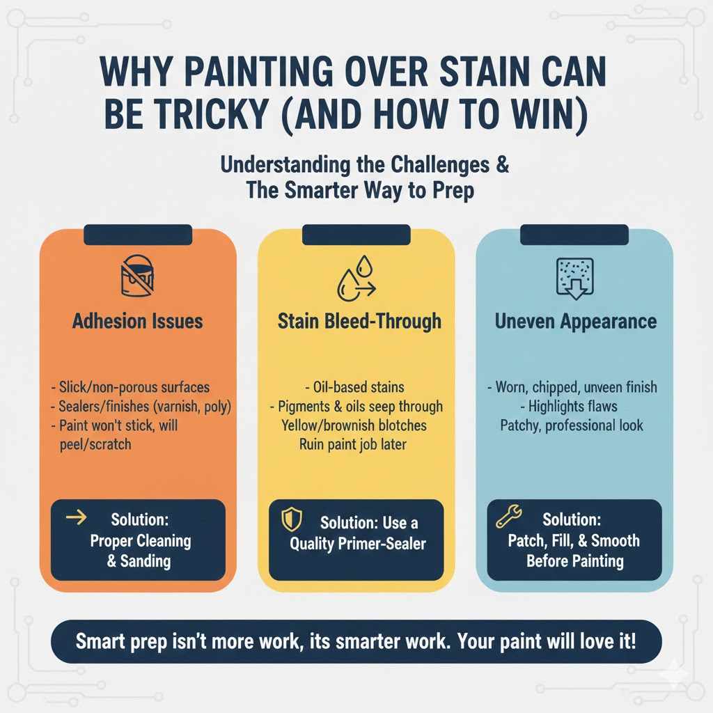 Why Painting Over Stain Can Be Tricky