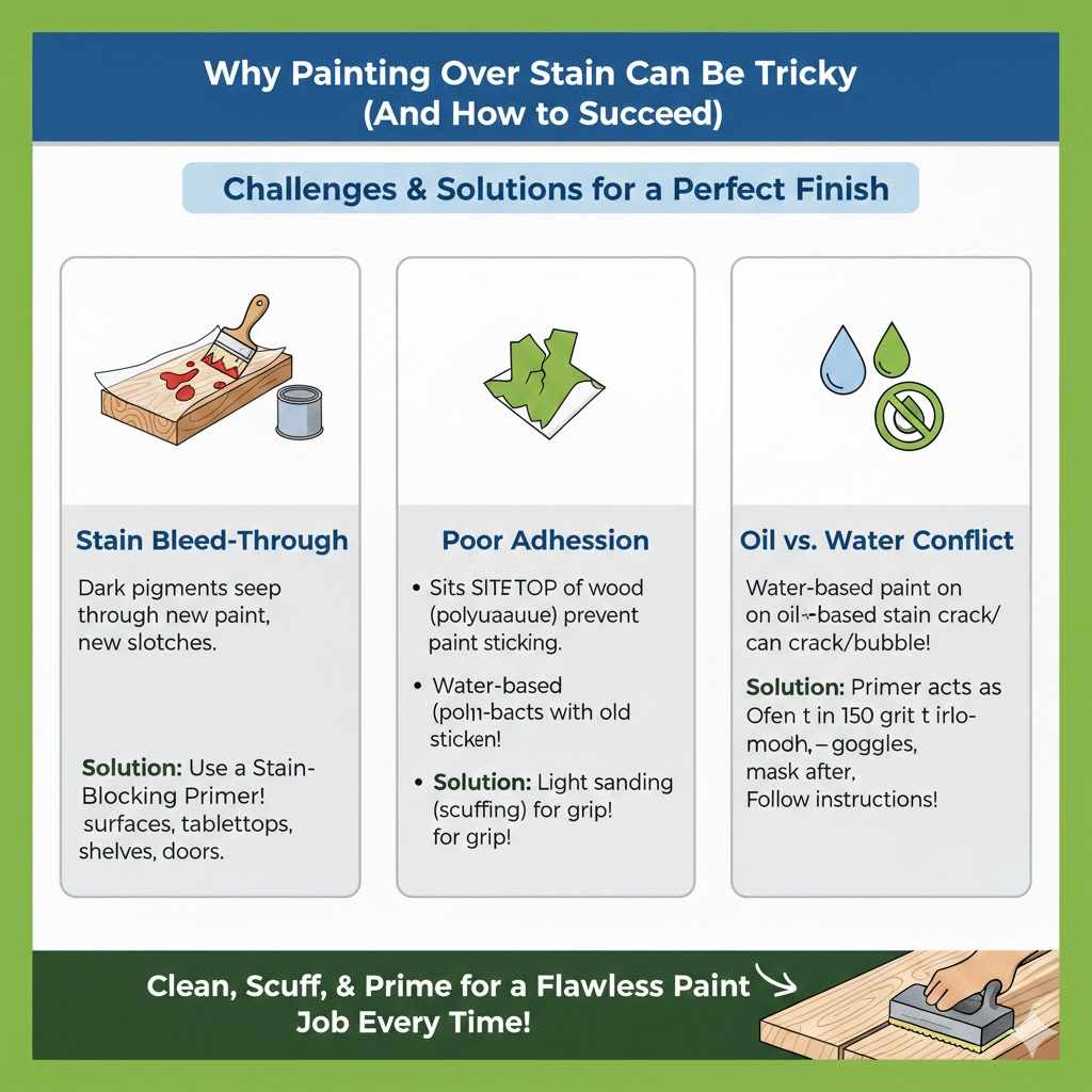 Why Painting Over Stain Can Be Tricky