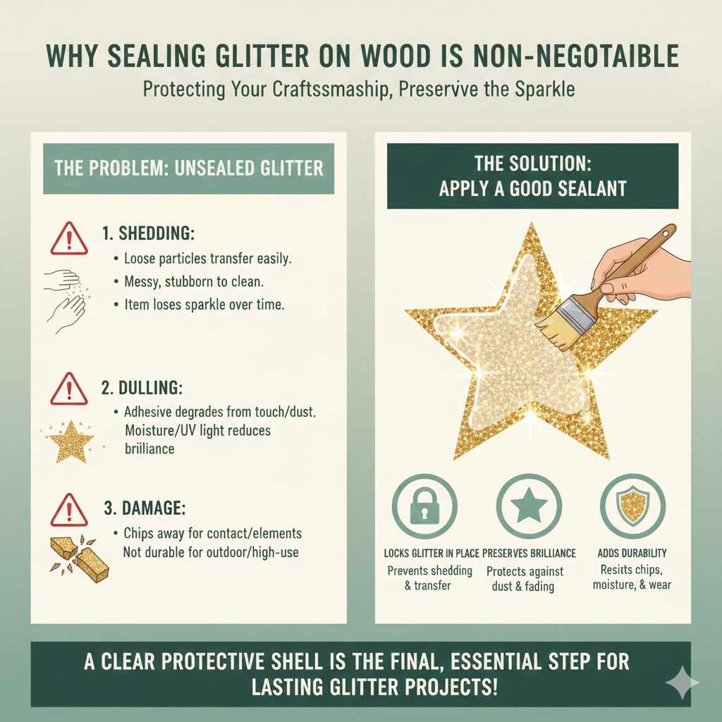 Why Sealing Glitter on Wood is Non-Negotiable

