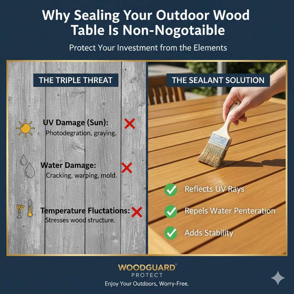 Why Sealing Your Outdoor Wood Table Is Non-Negotiable