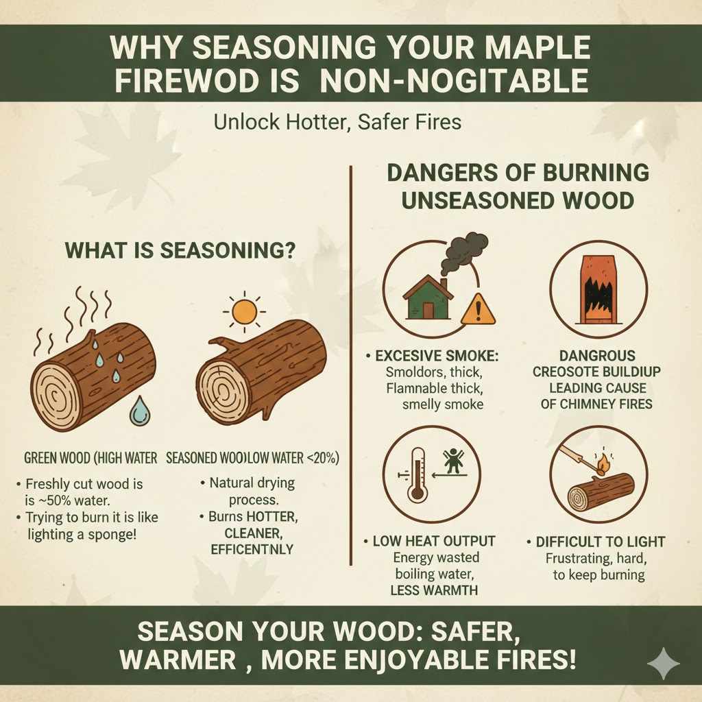 Why Seasoning Your Maple Firewood is Non-Negotiable
