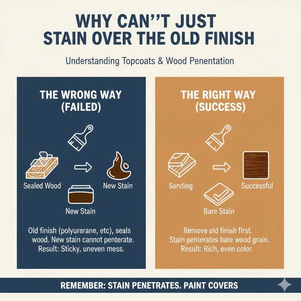 Why You Can’t Just Stain Over the Old Finish