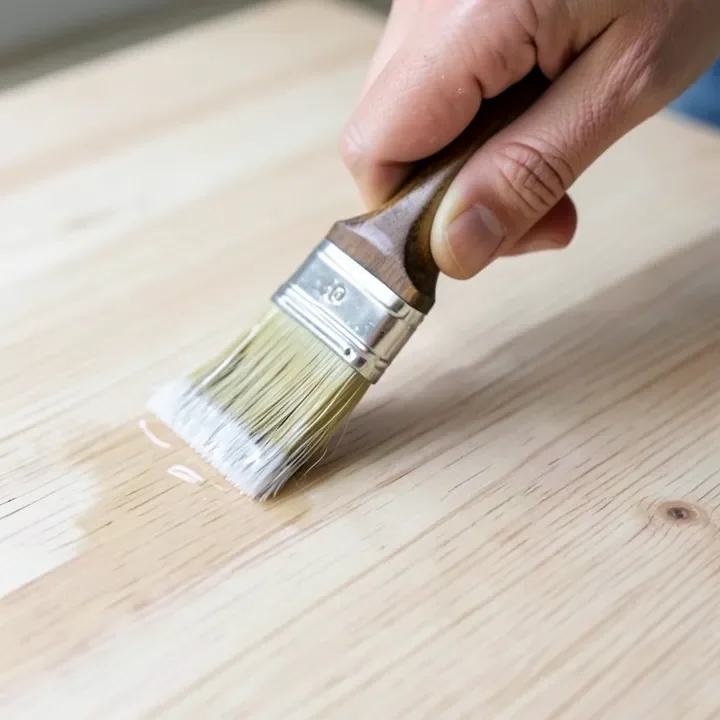 Applying clear water-based polyurethane finish to bleached light wood