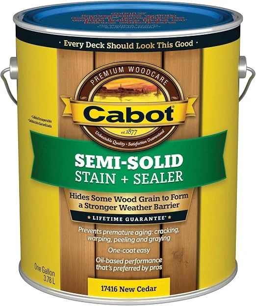 Cabot Semi-Solid Wood Stain plus Sealer Low VOC New Cedar gallon can