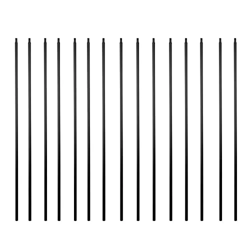 Elecmate iron stair balusters, box of 15, satin black square metal spindles