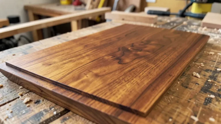 Evenly stained maple wood board showing no blotching