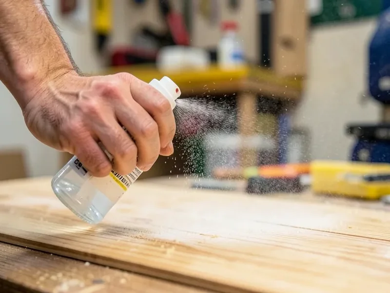 Misting a wood surface with water before applying Gorilla Glue