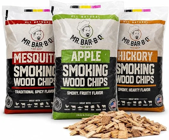 Mr. Bar-B-Q Wood Smoker Chips Bundle - Apple, Mesquite, Hickory