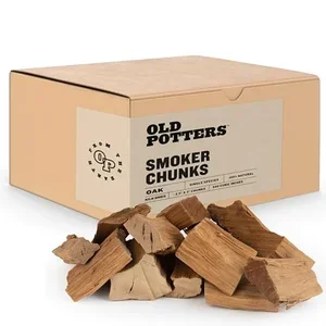 Old Potters oak smoker chunks bag, kiln-dried hardwood for grilling and smoking