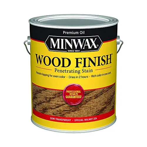 Minwax Wood Finish Special Walnut oil-based interior wood stain, gallon can, named Minwax 2026 Color of the Year