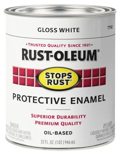 Rust-Oleum Stops Rust Protective Enamel exterior paint, Gloss White, quart can
