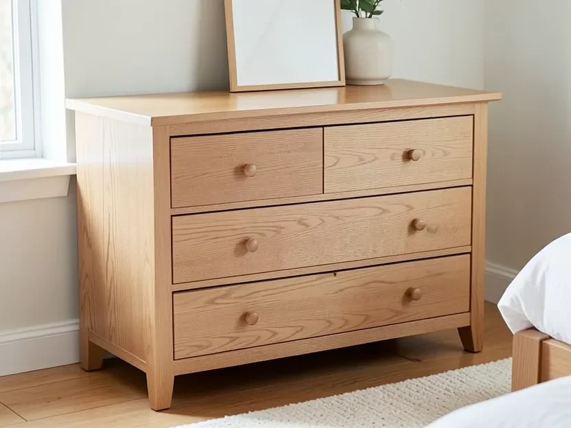 Bedroom dresser finished with satin Polycrylic for a natural, low-glare look