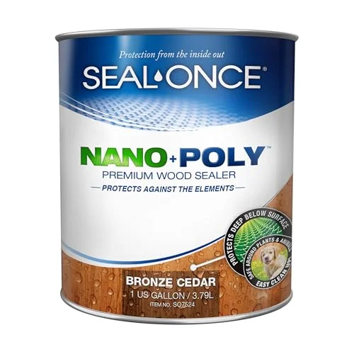 Seal-Once Nano Plus Poly wood sealer and waterproofer, Bronze Cedar tint, 1 gallon can