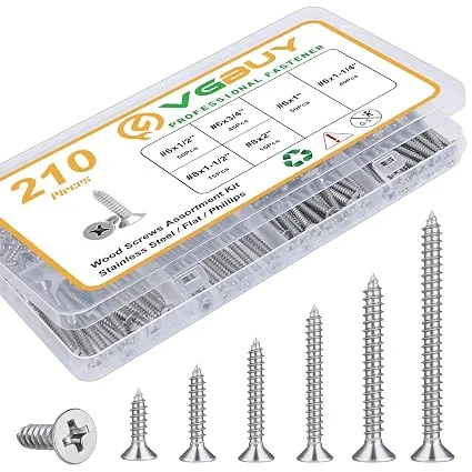 Stainless steel wood screws assortment kit