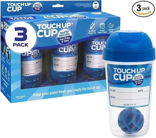 Touch Up Cup Plastic Paint Storage Containers with Lids, 3-Pack