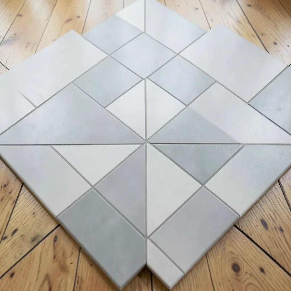 Vinyl composition tile flooring laid over a wood subfloor