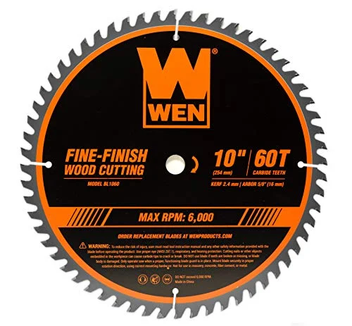 WEN BL1060 10-inch 60-tooth carbide-tipped fine-finish saw blade for hard maple