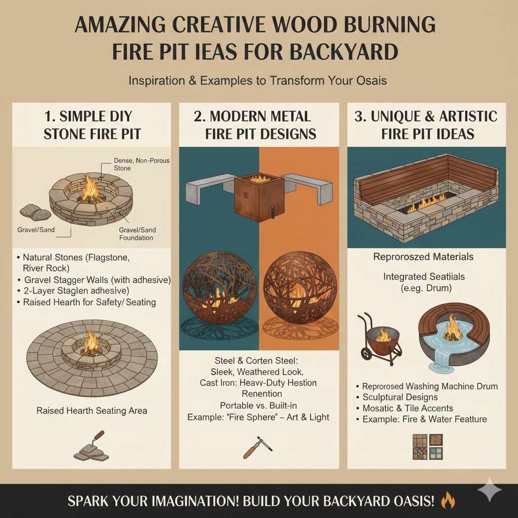 Amazing Creative Wood Burning Fire Pit Ideas for Backyard