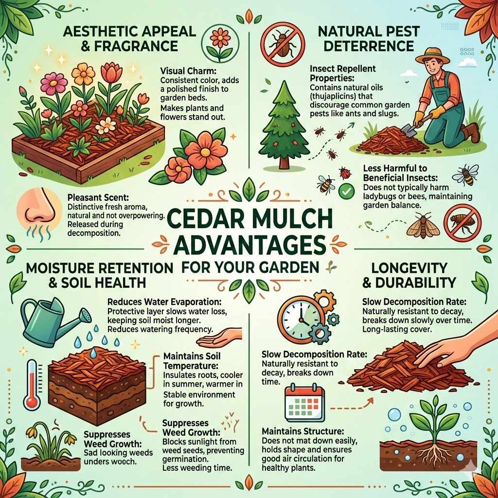 Cedar Mulch Advantages for Your Garden