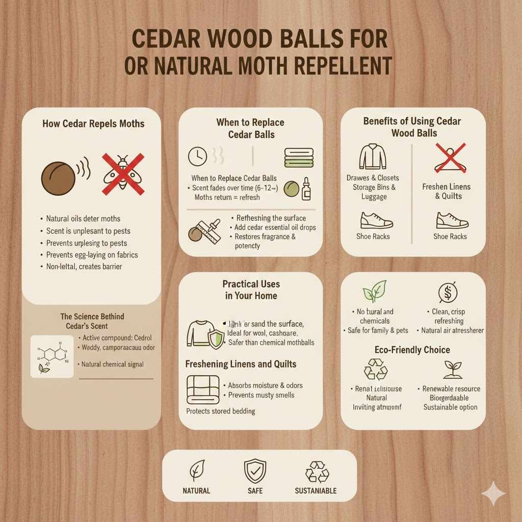 Cedar Wood Balls For Natural Moth Repellent

