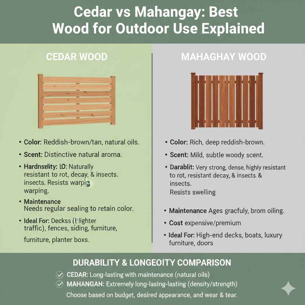 Cedar vs Mahogany Best Wood for Outdoor Use Explained