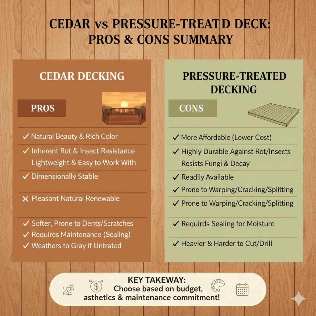 Cedar vs Pressure Treated Deck