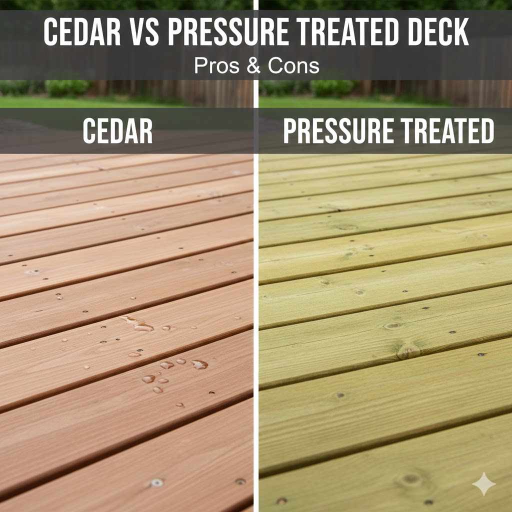 Cedar vs Pressure Treated Deck