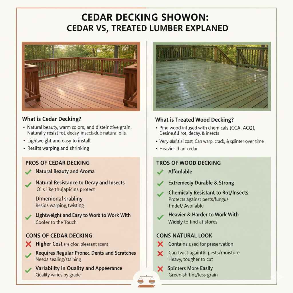 Cedar Decking vs Treated Wood Decking Explained