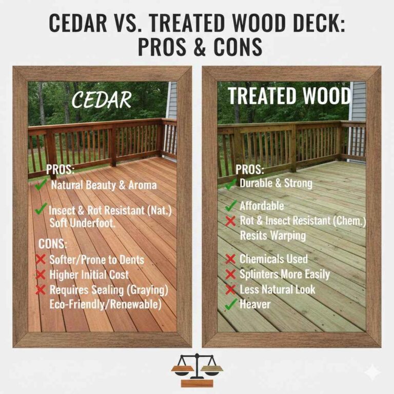Cedar vs Treated Wood Deck
