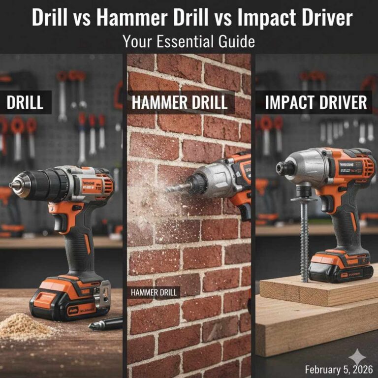 Drill vs Hammer Drill vs Impact Driver