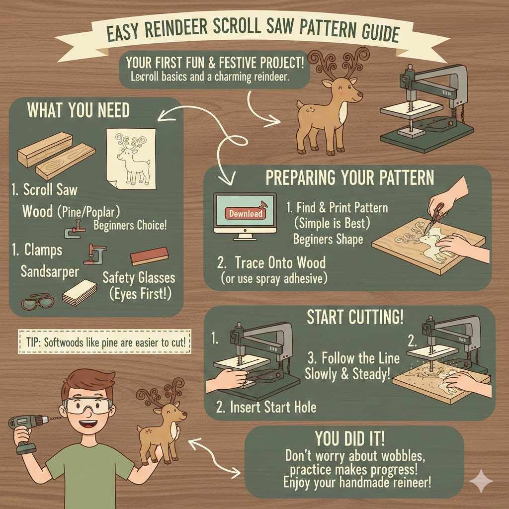 Easy Reindeer Scroll Saw Pattern Guide

