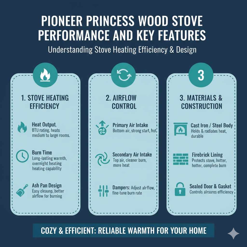 Pioneer Princess Wood Stove Performance and Key Features