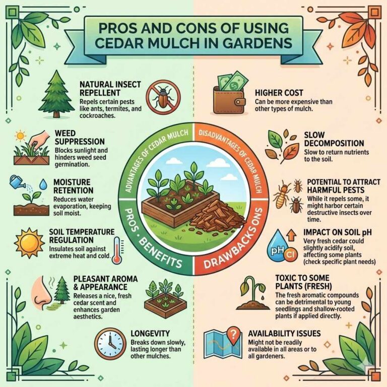Pros and Cons of Using Cedar Mulch in Gardens