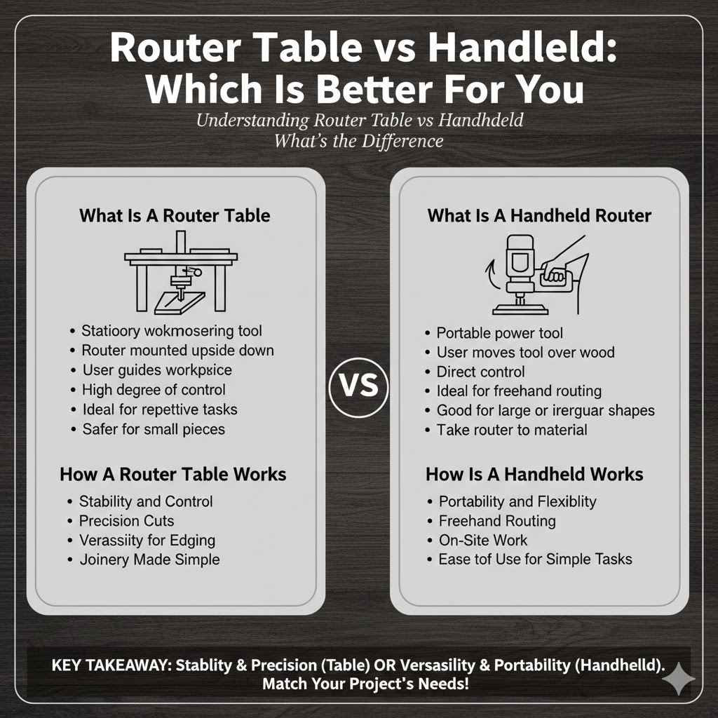 Router Table vs Handheld Which Is Better For Beginners