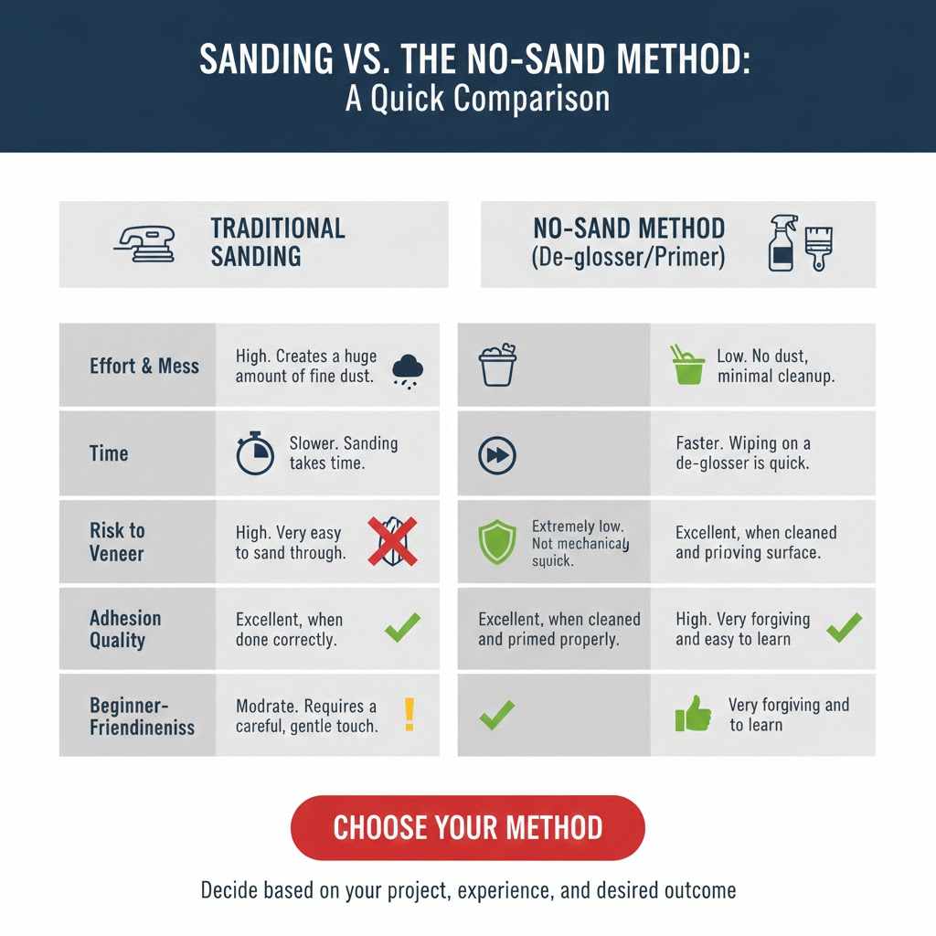 Sanding vs. The No-Sand Method