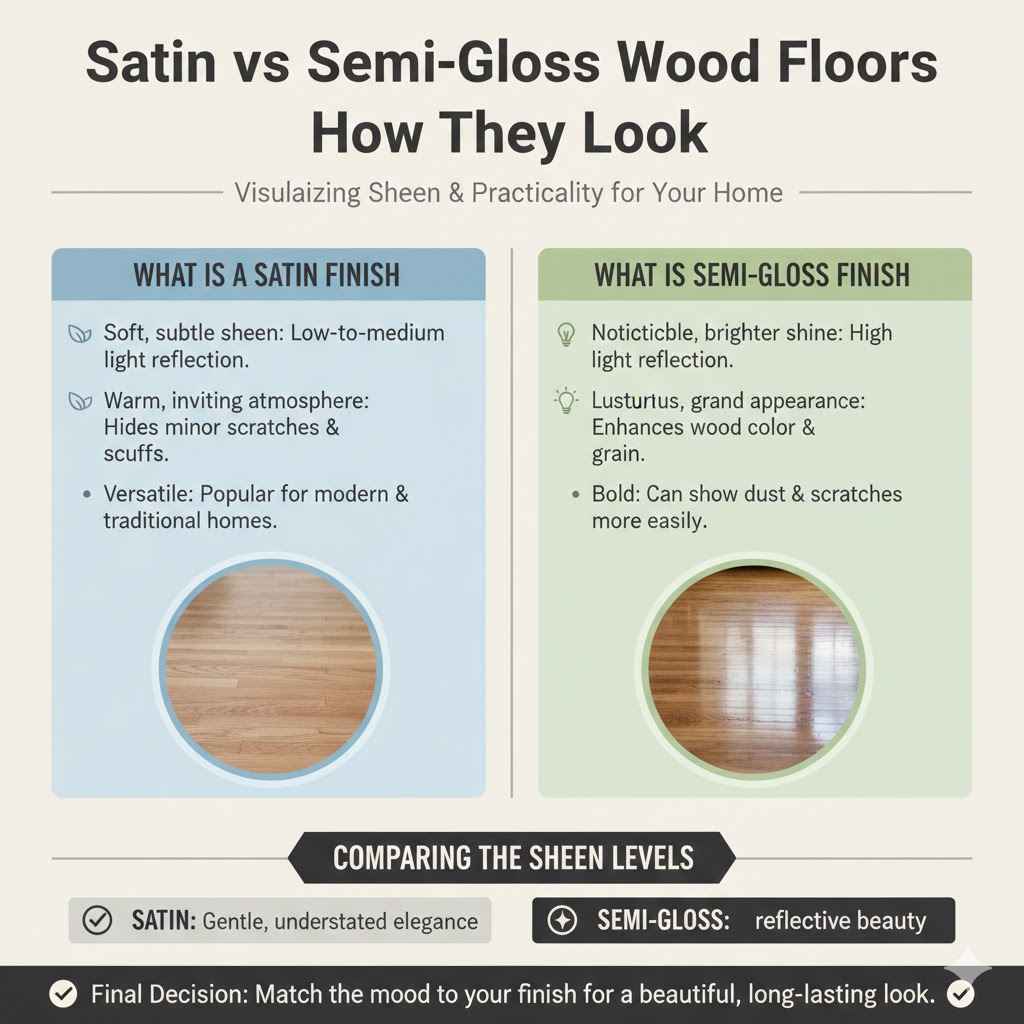 Satin vs Semi-Gloss Wood Floors How They Look