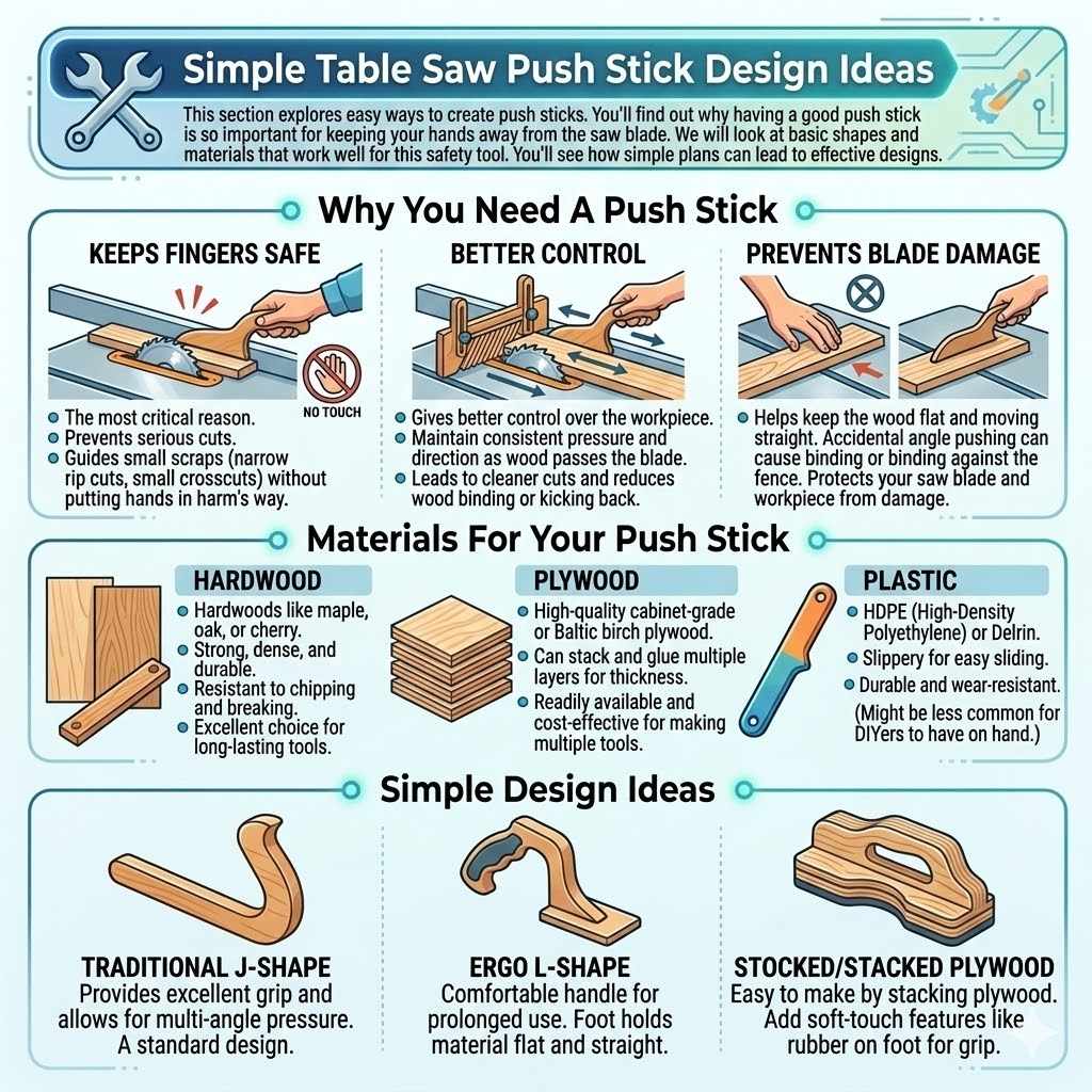Simple Table Saw Push Stick Design Ideas