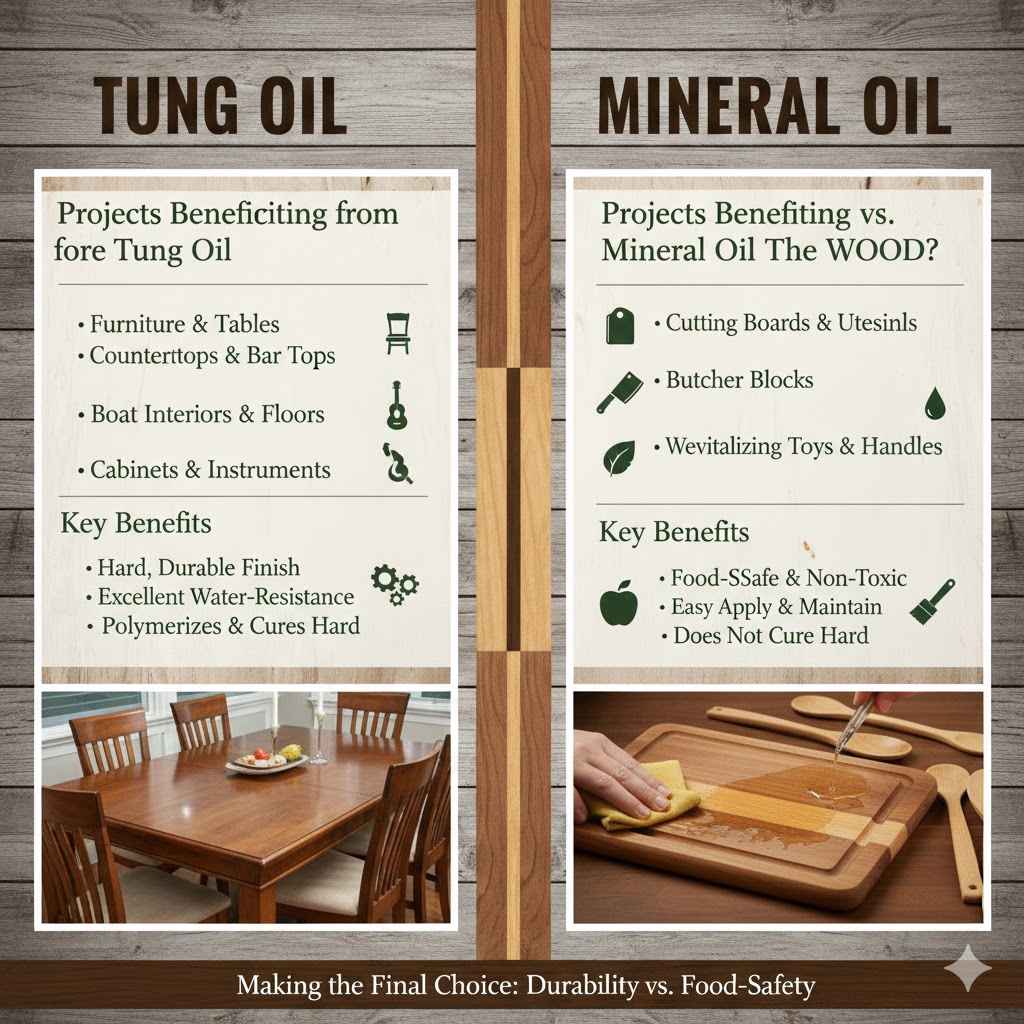 When is Tung Oil vs Mineral Oil the Best for Wood?