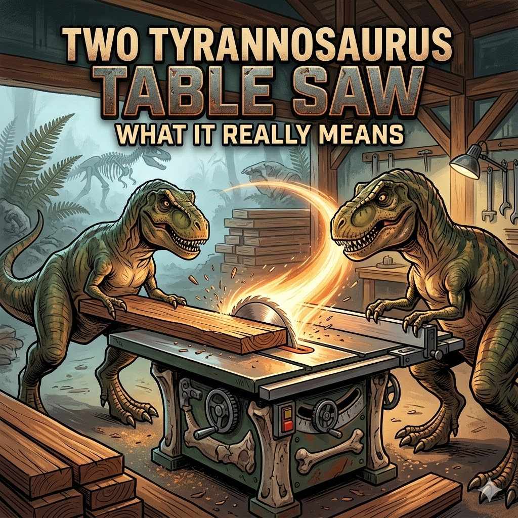 Two Tyrannosaurus Table Saw