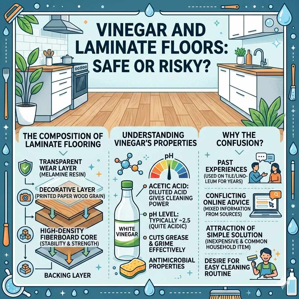 Vinegar and Laminate Floors Safe or Risky