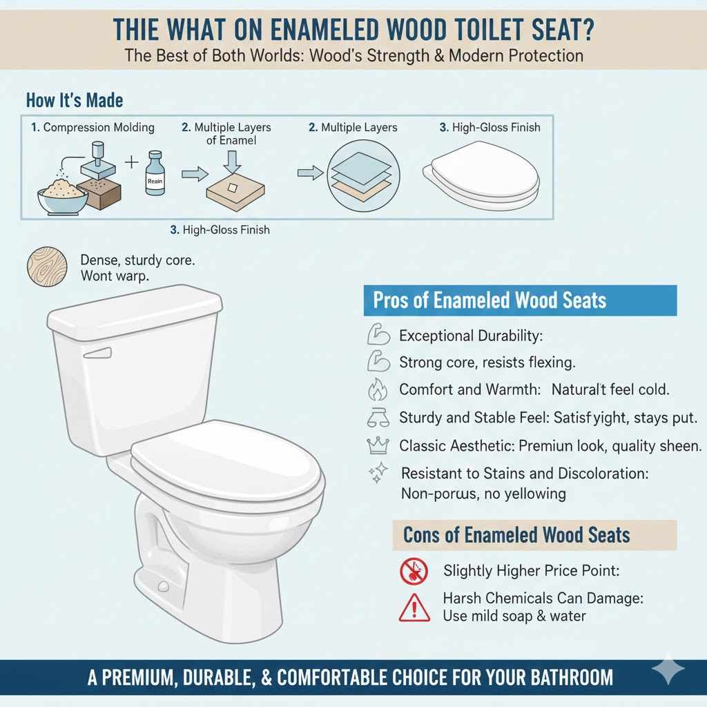 What is an Enameled Wood Toilet Seat?