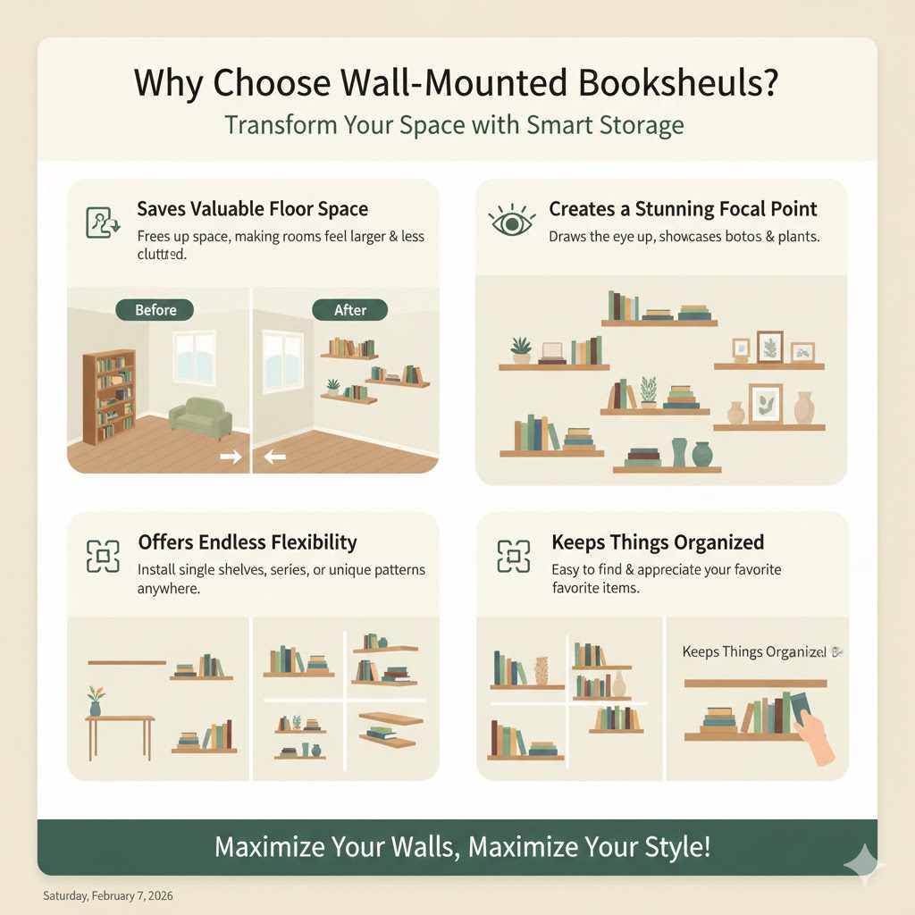 Why Choose Wall-Mounted Bookshelves