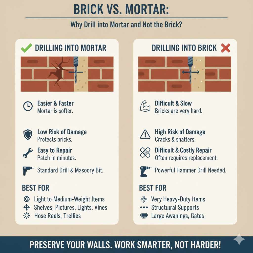 Why Drill into Mortar and Not the Brick