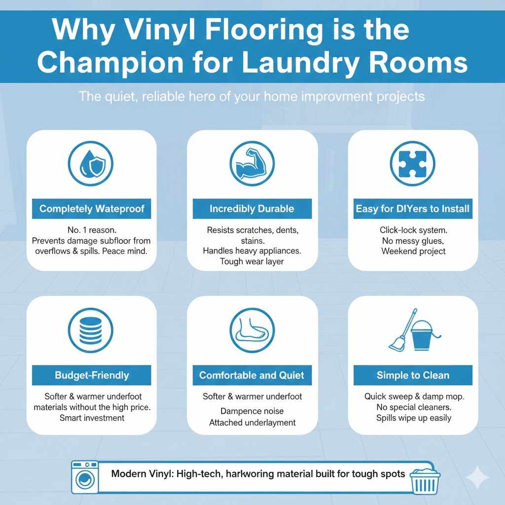 Why Vinyl Flooring is the Champion for Laundry Rooms