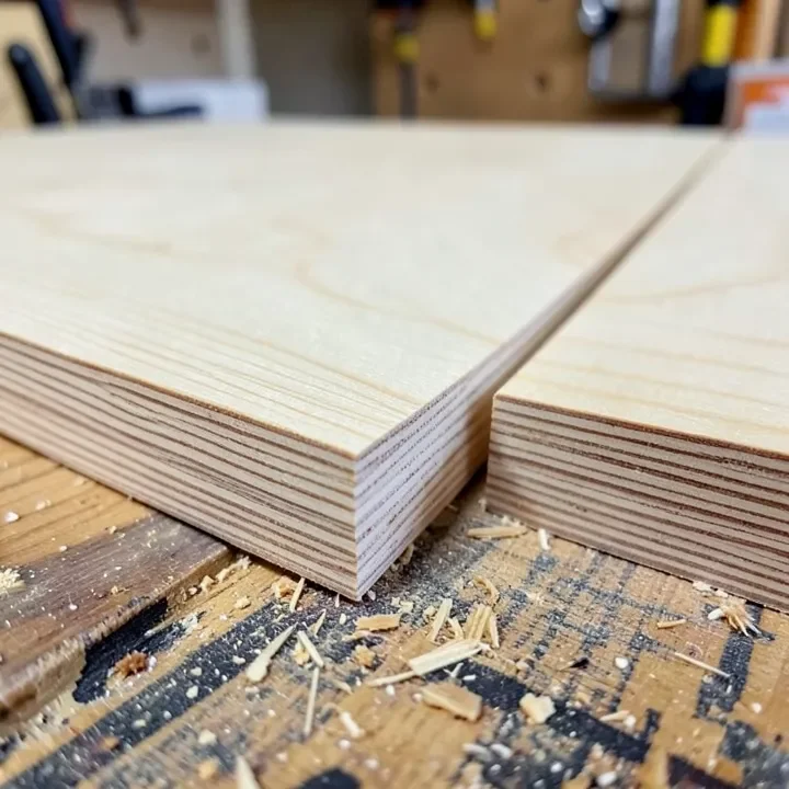 Comparing the edge of void-free Baltic birch plywood to standard cabinet-grade birch plywood Comparing the edge of void-free Baltic birch plywood to standard cabinet-grade birch plywood