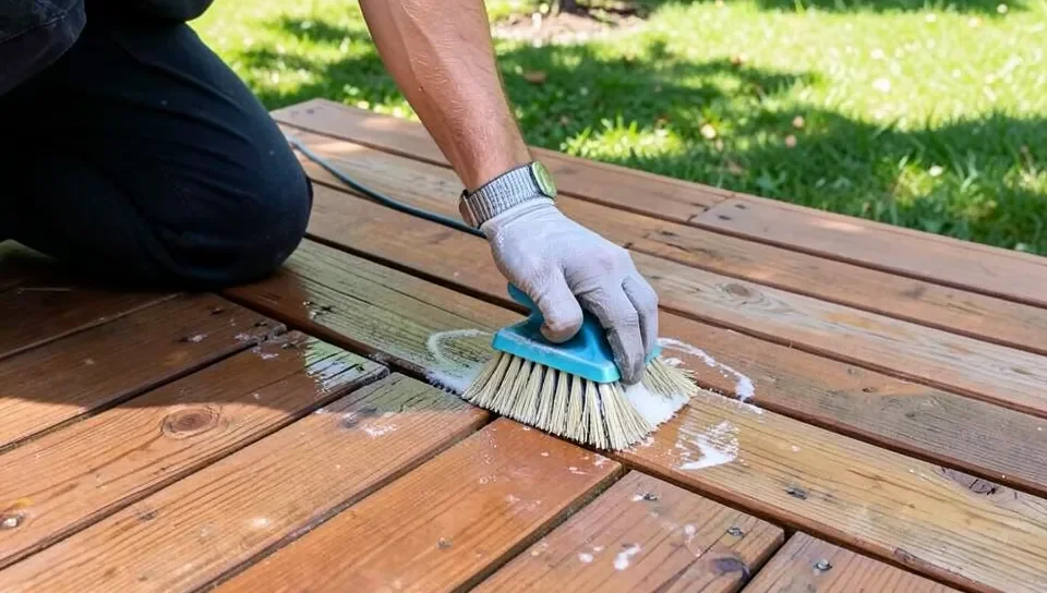 Cleaning and scrubbing pressure-treated wood before painting